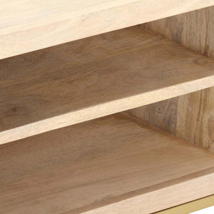 Έπιπλο Τηλεόρασης Χρυσό 120 x 30 x 40 εκ. από Μασίφ Ξύλο Μάνγκο