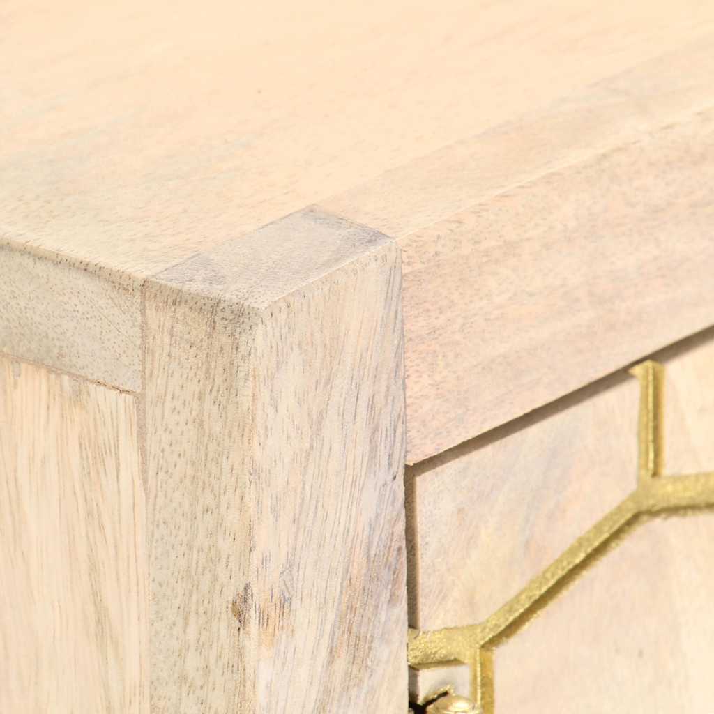 Μπουφές Χρυσός 120 x 30 x 75 εκ. από Μασίφ Ξύλο Μάνγκο