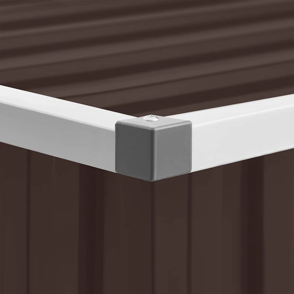 Αποθήκη Κήπου Καφέ 195 x 198 x 159 εκ. από Γαλβανισμένο Ατσάλι - Pakobazaar