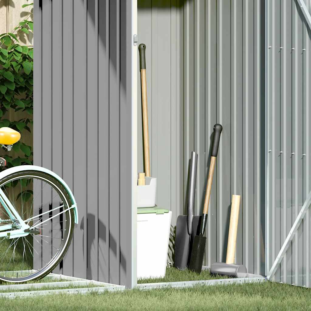 Υπόστεγο Ξύλων/Αποθήκη Κήπου Γκρι 245x98x159 εκ. Γαλβ. Ατσάλι - Pakobazaar