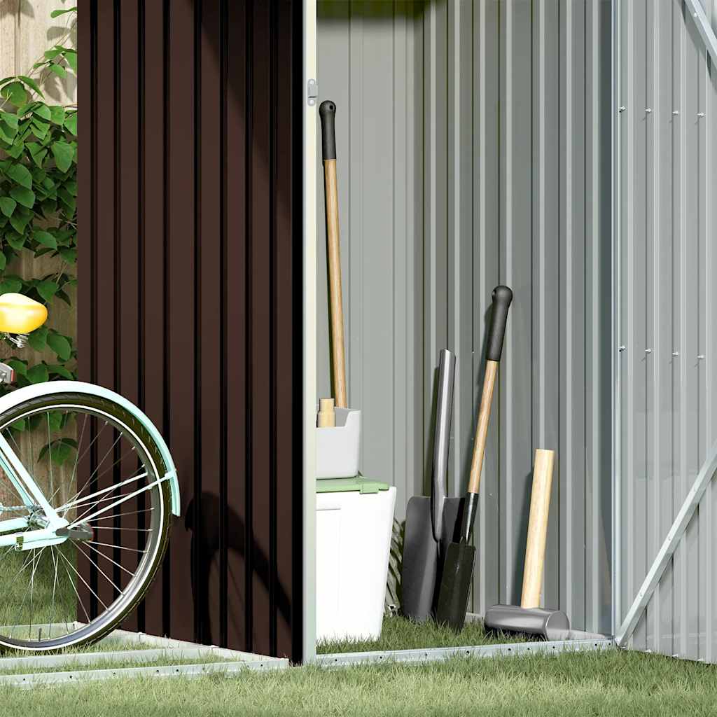 Υπόστεγο Ξύλων/Αποθήκη Κήπου Καφέ 245x98x159 εκ. Γαλβ. Ατσάλι - Pakobazaar