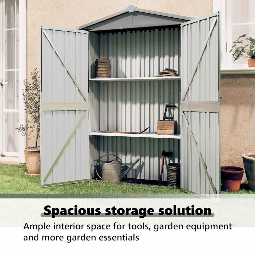 Αποθήκη Κήπου Γκρι 116x45x175 εκ. από Γαλβανισμένο Ατσάλι - Pakobazaar