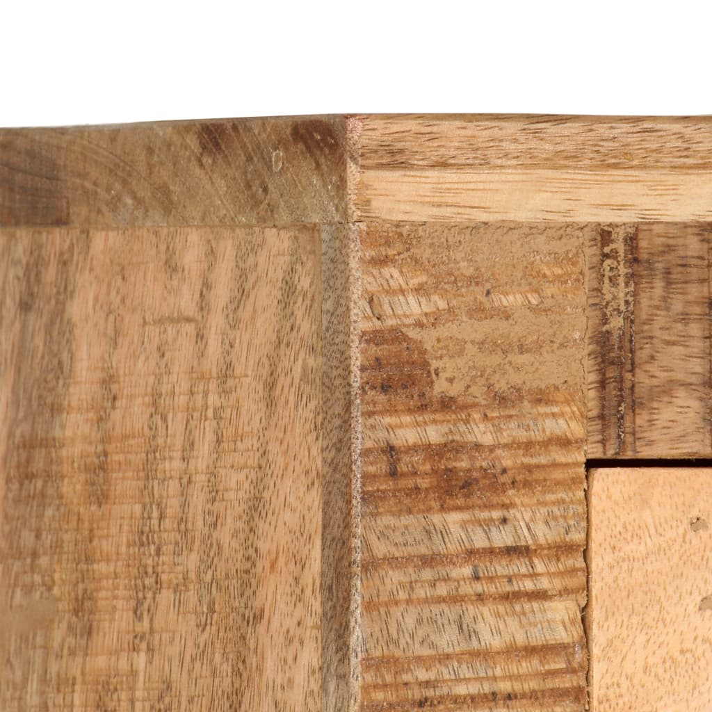 Βιβλιοθήκη με Ρόδες 38x30x143 εκ. Μασίφ Ακατέργαστο Ξύλο Μάνγκο - Pakobazaar