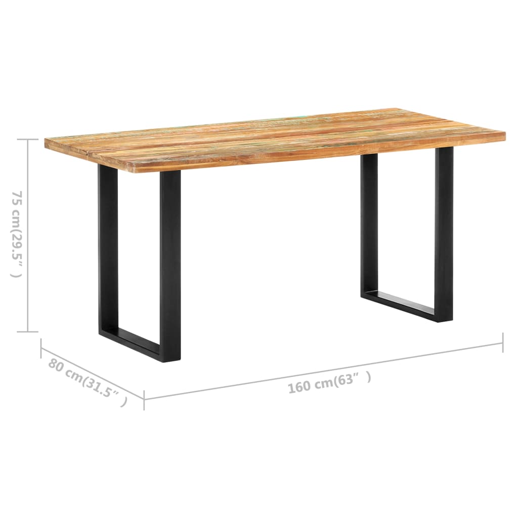 Τραπεζαρία 160 x 80 x 75 εκ. από Μασίφ Ανακυκλωμένο Ξύλο - Pakobazaar