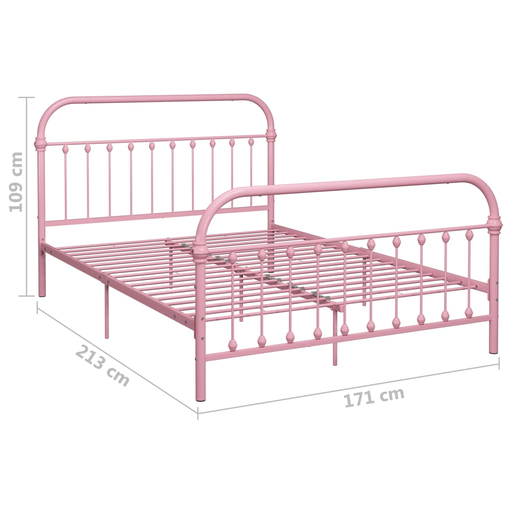 Πλαίσιο Κρεβατιού Ροζ 160 x 200 εκ. Μεταλλικό - Pakobazaar