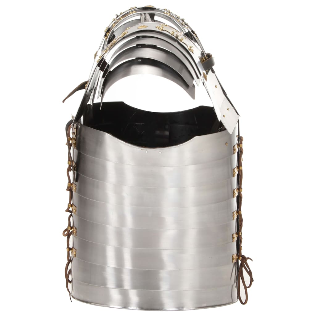 Πανοπλία Ρωμαίου Στρατιώτη Ρέπλικα LARP Ασημί Ατσάλινη - Pakobazaar
