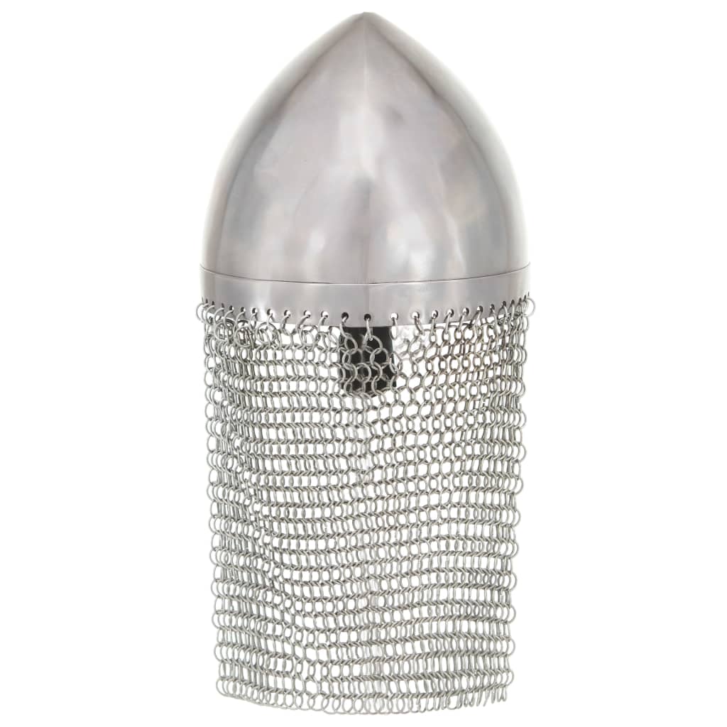 Κράνος Ιππότη Ρέπλικα Αντικέ για LARP Ασημί Ατσάλινο - PAKOBAZAAR