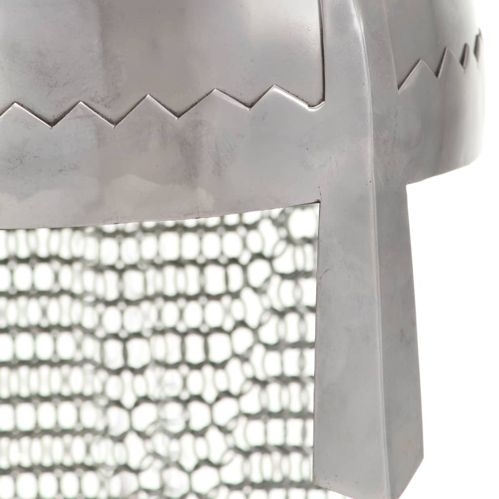 Κράνος Ιππότη Ρέπλικα Αντικέ για LARP Ασημί Ατσάλινο - PAKOBAZAAR