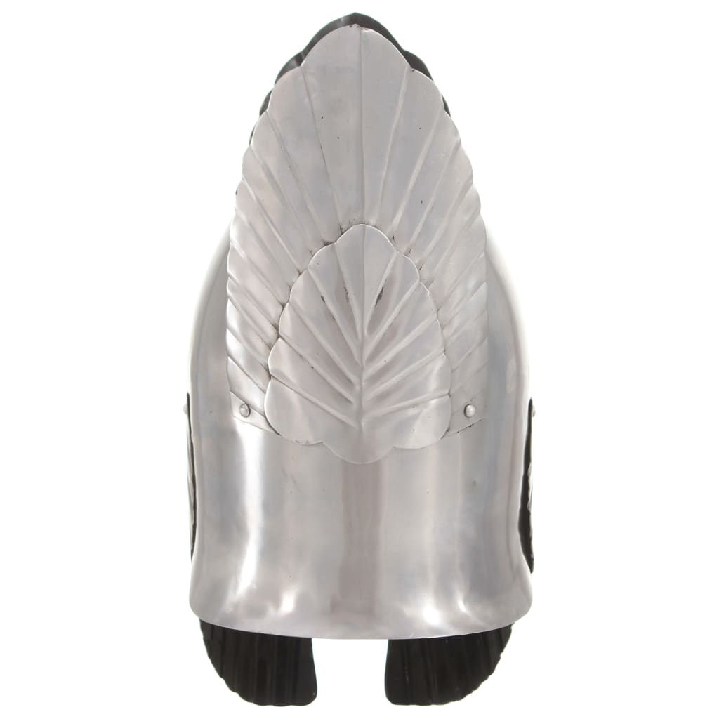 Κράνος Ιππότη Φανταστικό Μεσαιωνικό Ρέπλικα LARP Ασημί Ατσάλινο - PAKOBAZAAR