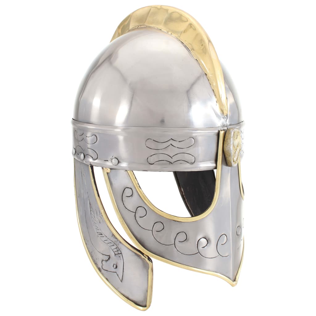 Κράνος Beowulf Ρέπλικα Αντικέ για LARP Ασημί Ατσάλινο - PAKOBAZAAR