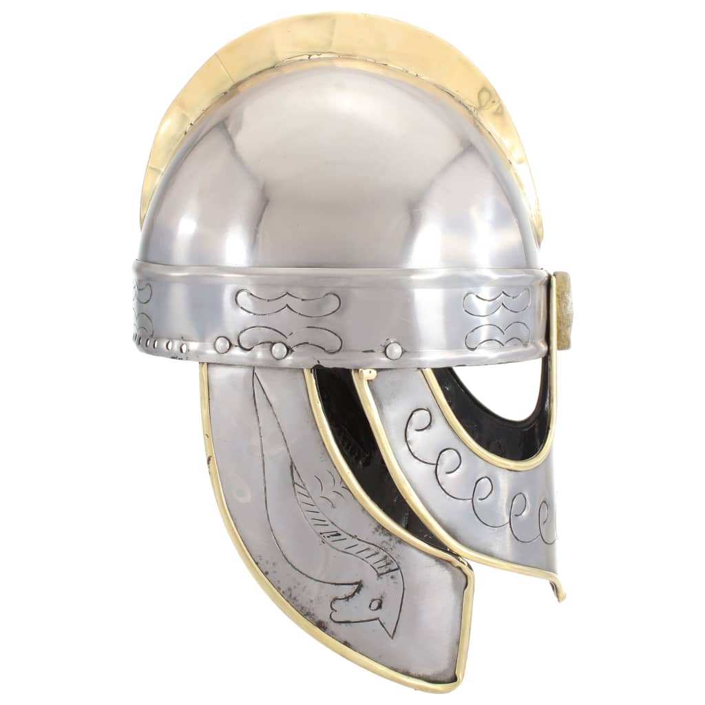 Κράνος Beowulf Ρέπλικα Αντικέ για LARP Ασημί Ατσάλινο - PAKOBAZAAR