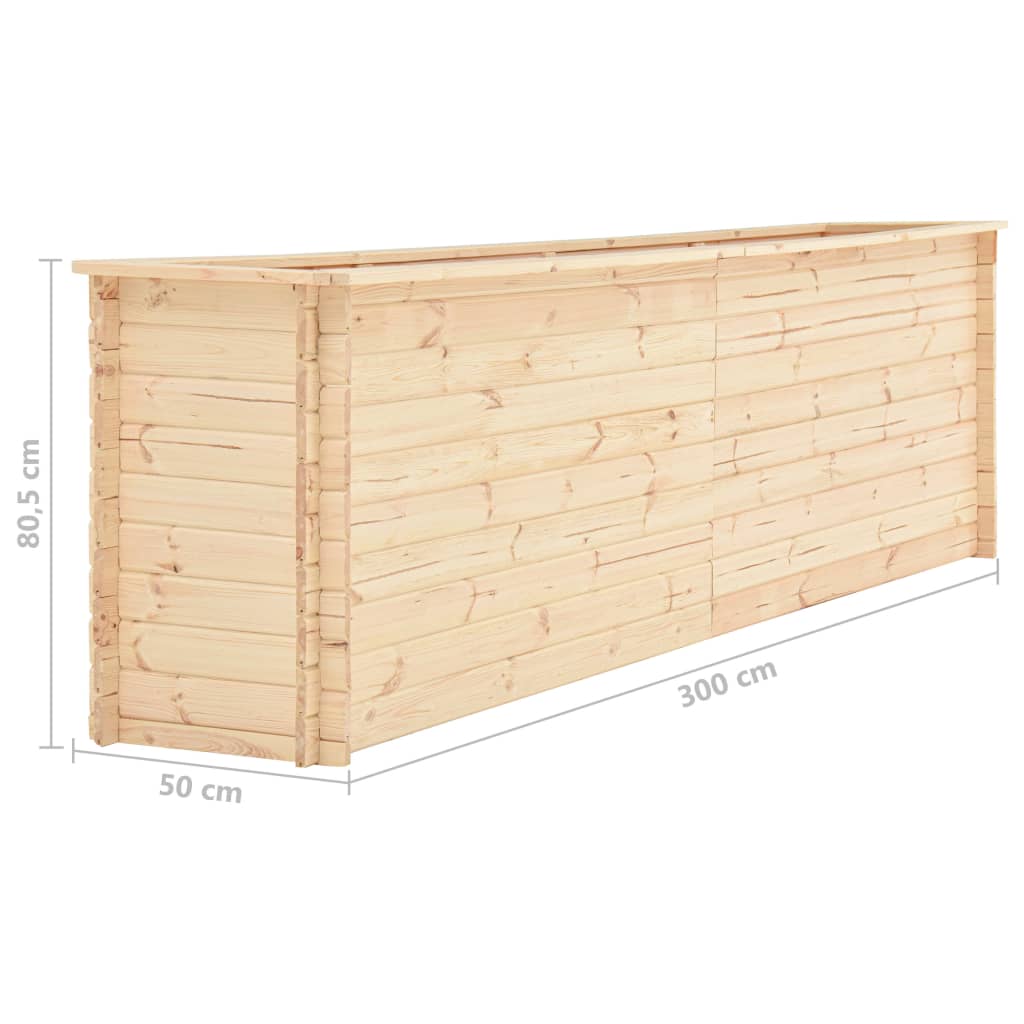 Ζαρντινιέρα Υπερυψωμένη 300x50x80,5 εκ/19 χιλ Εμποτ.Ξύλο Πεύκου