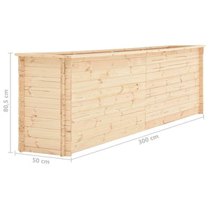 Ζαρντινιέρα Υπερυψωμένη 300x50x80,5 εκ/19 χιλ Εμποτ.Ξύλο Πεύκου