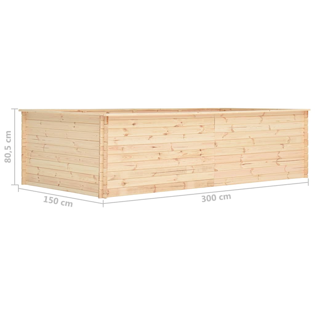 Ζαρντινιέρα Υπερυψωμένη 300x150x80,5 εκ./19 χιλ Εμπ.Ξύλο Πεύκου - Pakobazaar