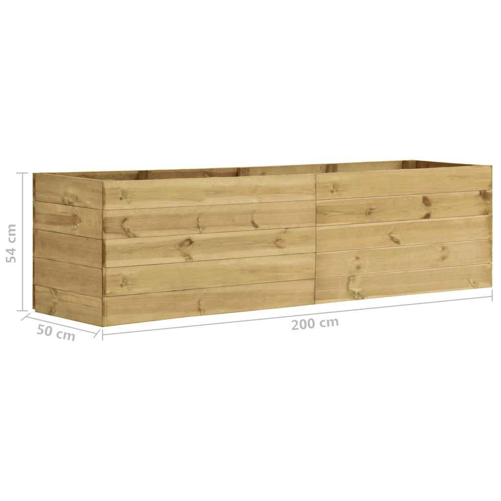 Ζαρντινιέρα Υπερυψωμένη 200x50x54 εκ. Εμποτισμένο Ξύλο Πεύκου