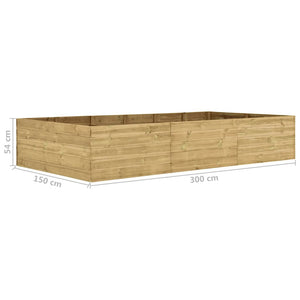 Ζαρντινιέρα Υπερυψωμένη 300x150x54 εκ. Εμποτισμένο Ξύλο Πεύκου