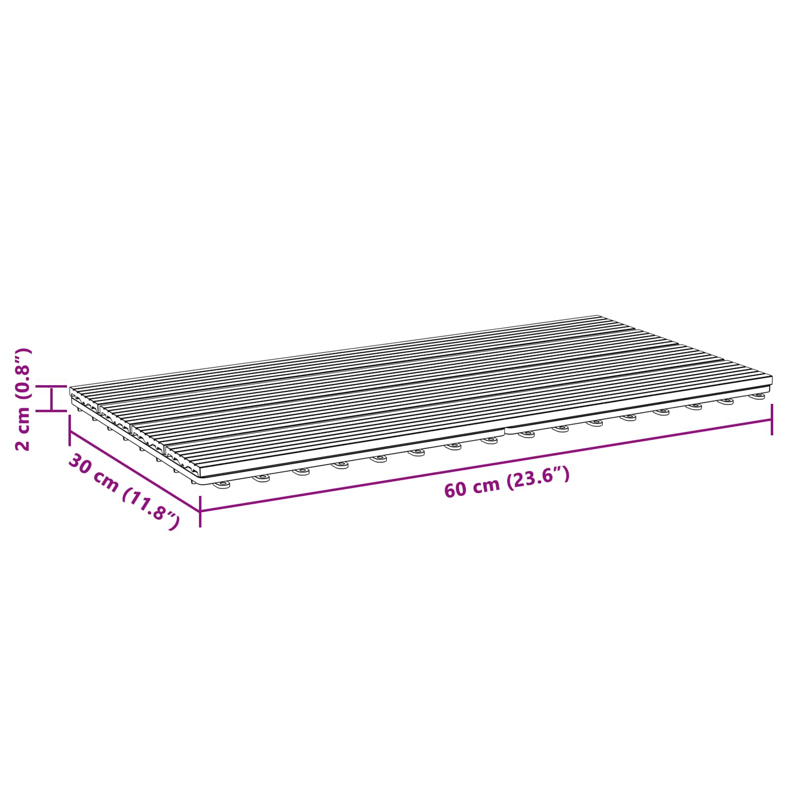 Πλάκα Κατασκευής 6 pcs Γκρι 60 x 30 cm WPC - Pakobazaar