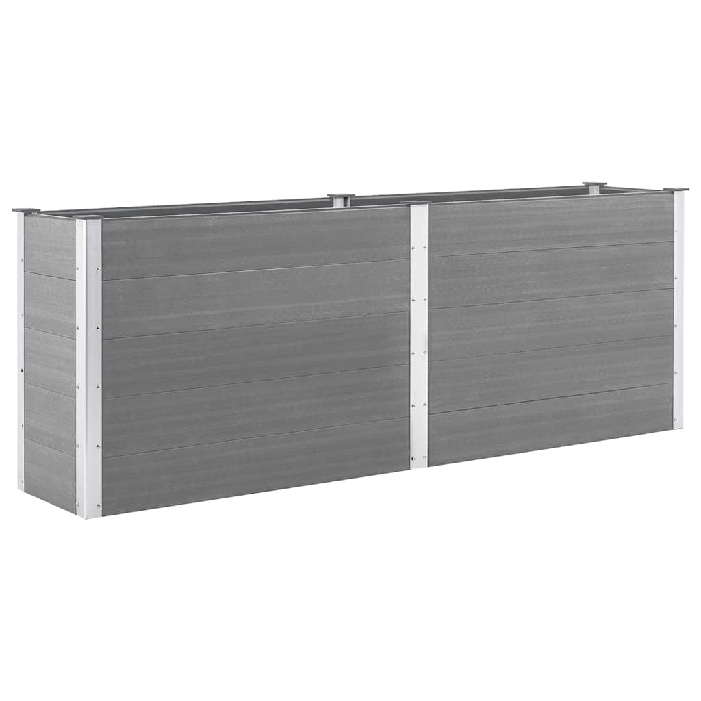 Ζαρντινιέρα Υπερυψωμένη Γκρι 250 x 50 x 91 εκ. από WPC - Pakobazaar