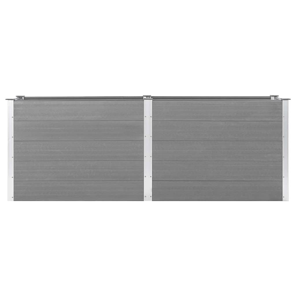 Ζαρντινιέρα Υπερυψωμένη Γκρι 250 x 50 x 91 εκ. από WPC - Pakobazaar