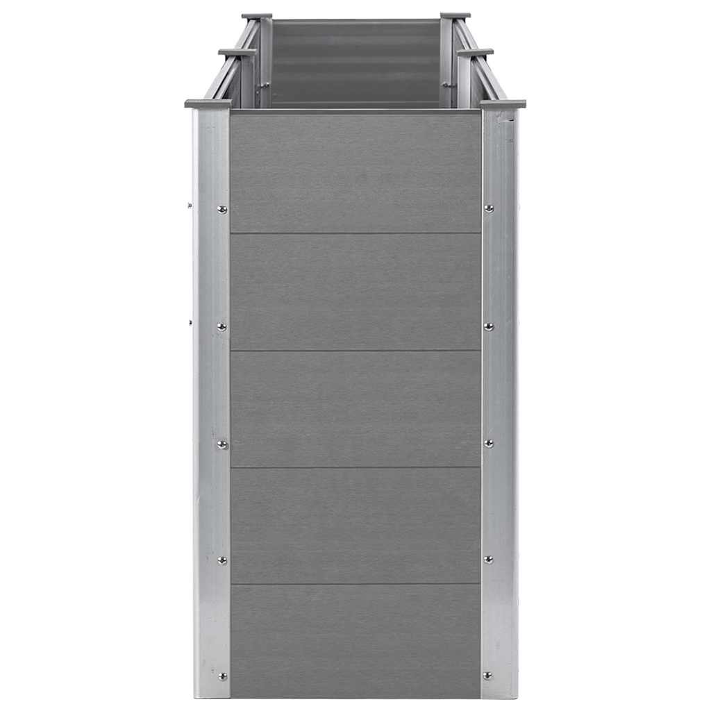 Ζαρντινιέρα Υπερυψωμένη Γκρι 250 x 50 x 91 εκ. από WPC - Pakobazaar