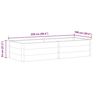 Ζαρντινιέρα Υπερυψωμένη Γκρι 250 x 100 x 54 εκ. από WPC