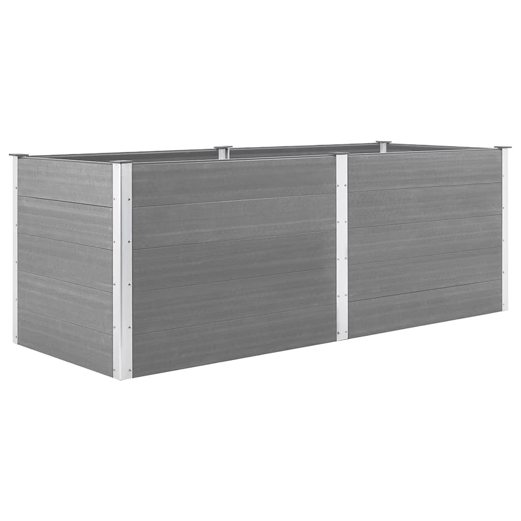 Ζαρντινιέρα Υπερυψωμένη Γκρι 250 x 100 x 91 εκ. από WPC