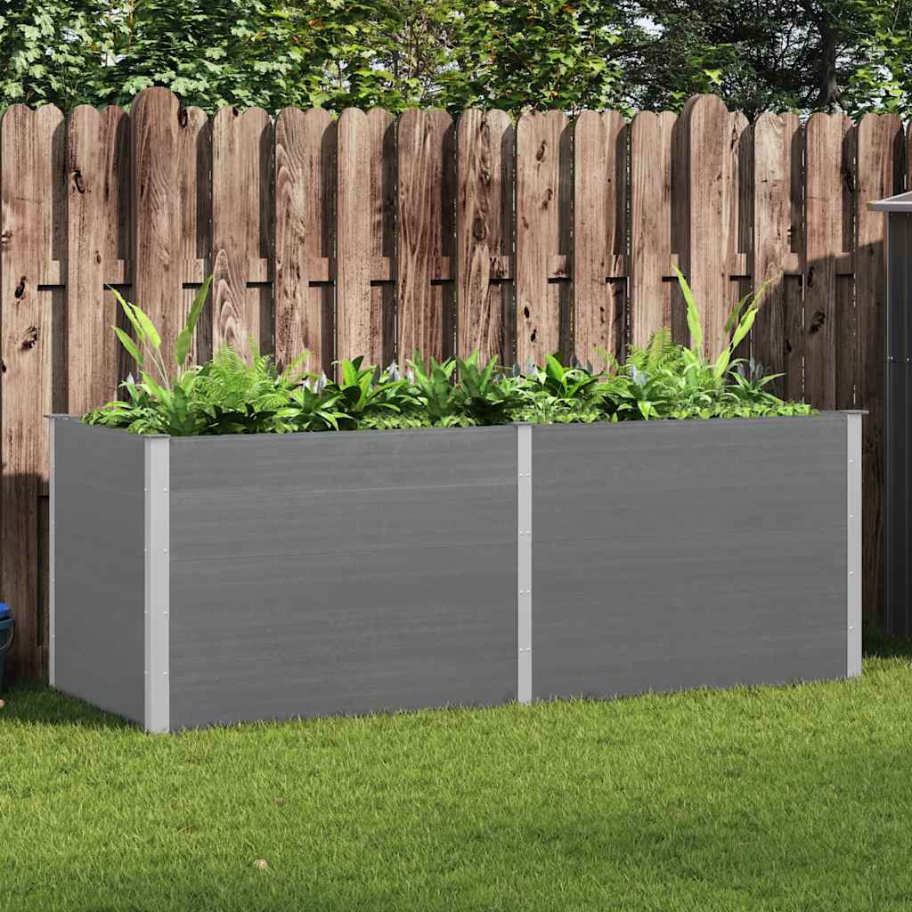 Ζαρντινιέρα Υπερυψωμένη Γκρι 250 x 100 x 91 εκ. από WPC