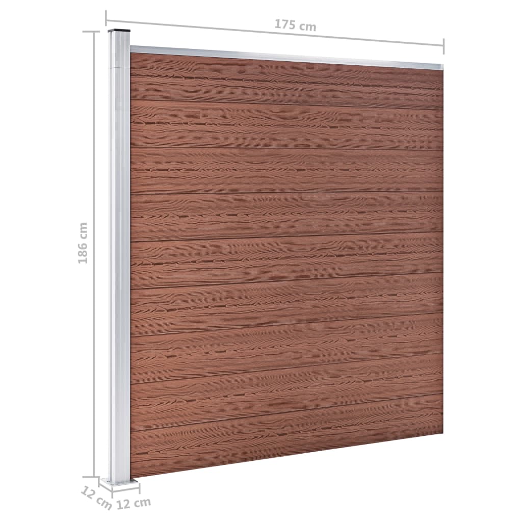 Πάνελ Περίφραξης Καφέ 175 x 186 εκ. από WPC - Pakobazaar