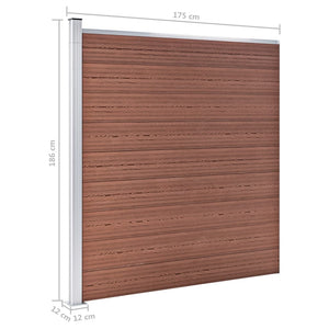 Πάνελ Περίφραξης Καφέ 175 x 186 εκ. από WPC - Pakobazaar