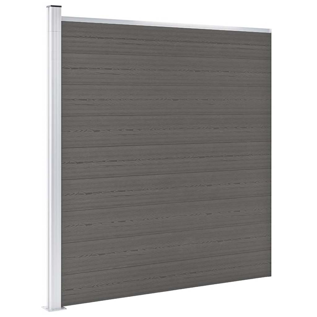 Πάνελ Περίφραξης Γκρι 175 x 186 εκ. από WPC - Pakobazaar