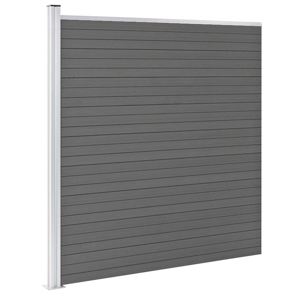 Πάνελ Περίφραξης Γκρι 175 x 186 εκ. από WPC - Pakobazaar