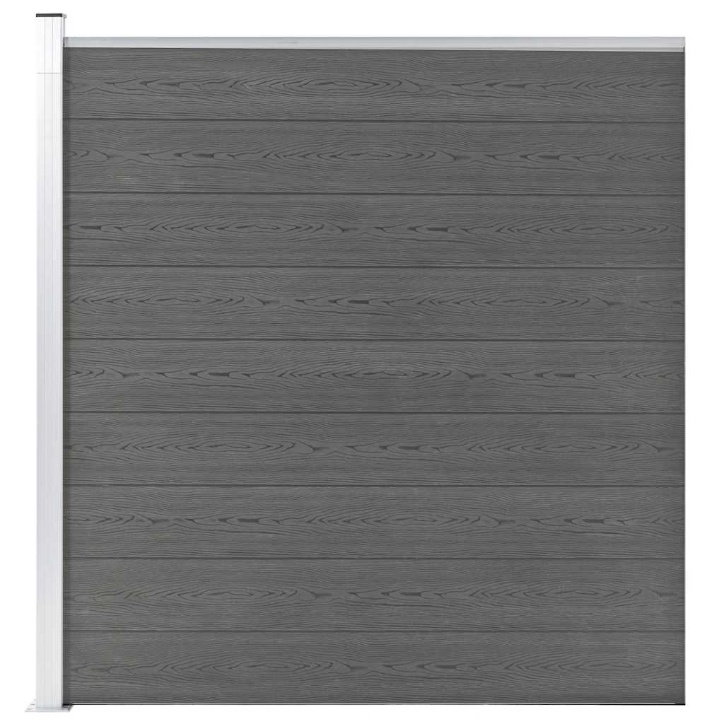 Πάνελ Περίφραξης Γκρι 175 x 186 εκ. από WPC - Pakobazaar