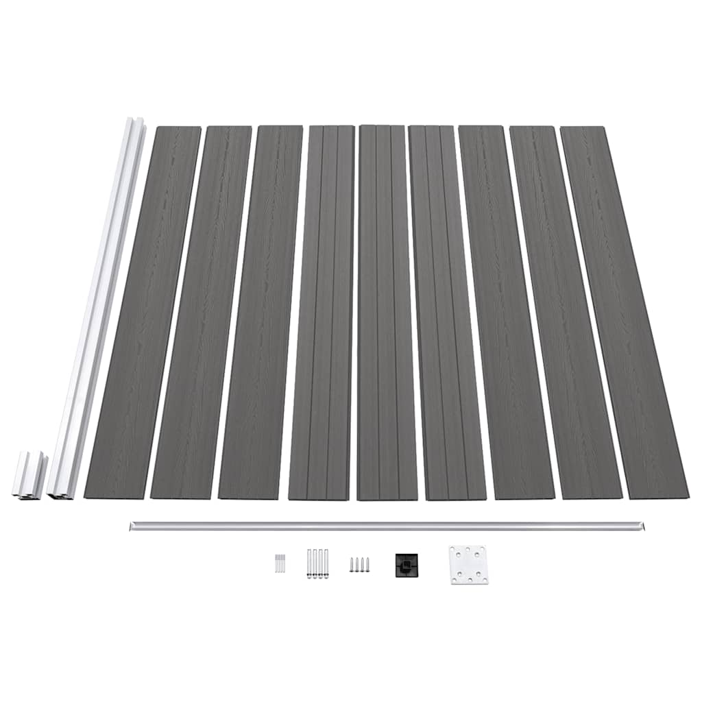 Πάνελ Περίφραξης Γκρι 175 x 186 εκ. από WPC - Pakobazaar