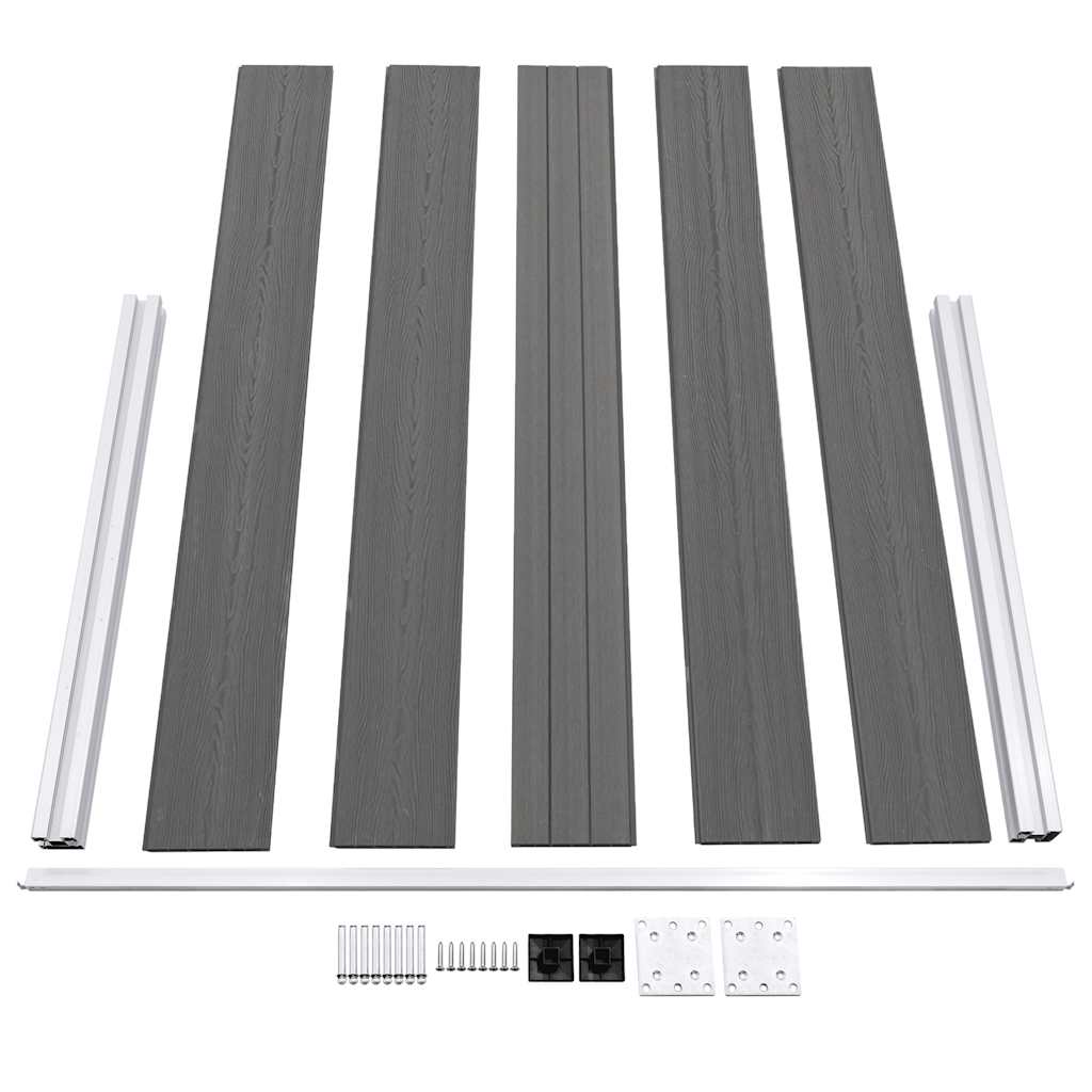 Πάνελ Περίφραξης Γκρι 180 x 105 εκ. από WPC - Pakobazaar