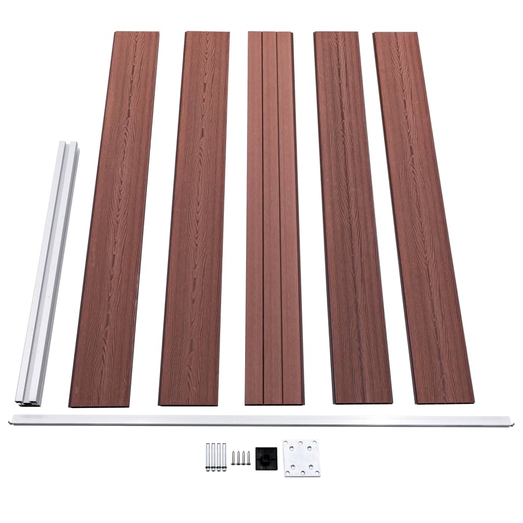 Πάνελ Περίφραξης Καφέ 175 x 105 εκ. από WPC - Pakobazaar