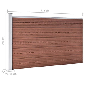 Πάνελ Περίφραξης Καφέ 175 x 105 εκ. από WPC - Pakobazaar