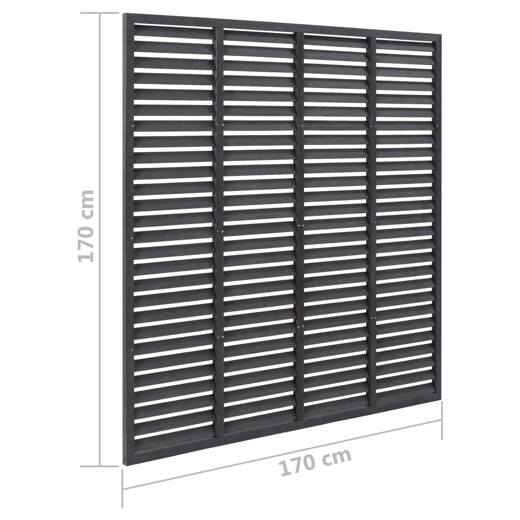 Πάνελ Περίφραξης με Περσίδες Γκρι 170 x 170 εκ. από WPC