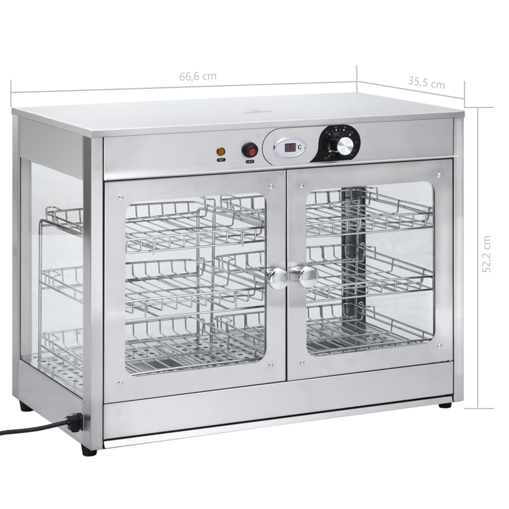 Βιτρίνα Θερμαινόμενη Gastronorm Ηλεκτρική 1200 W Ανοξ. Ατσάλι - Pakobazaar