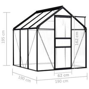 Θερμοκήπιο Ανθρακί 3,61 μ³ Αλουμινίου - Pakobazaar