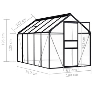 Θερμοκήπιο Ανθρακί 5,89 μ³ Αλουμινίου - Pakobazaar