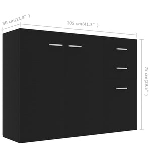 Μπουφές Μαύρος 105 x 30 x 75 εκ. από Μοριοσανίδα