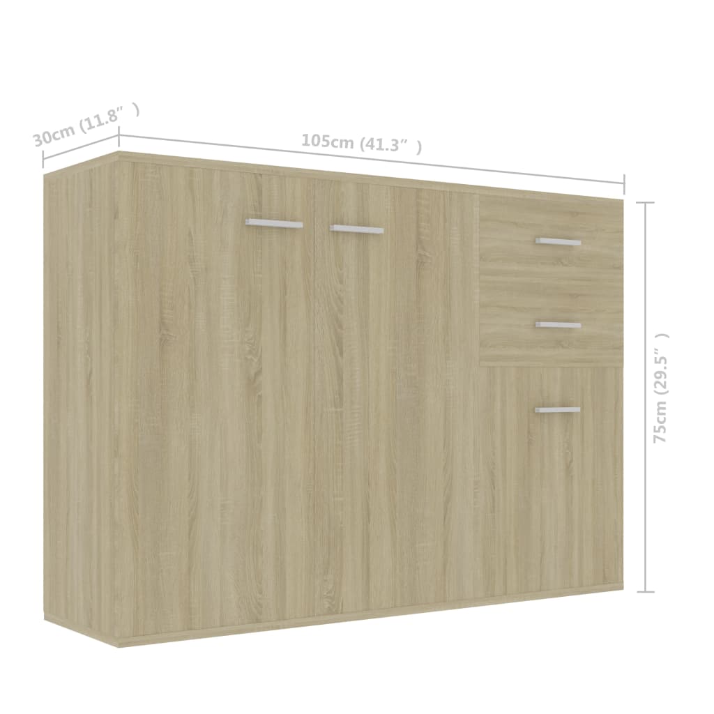 Μπουφές Sonoma Δρυς 105 x 30 x 75 εκ. από Επεξ. Ξύλο