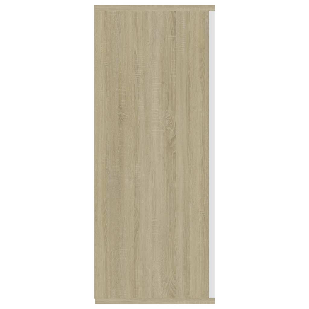 Μπουφές Λευκό / Sonoma Δρυς 105 x 30 x 75 εκ. από Επεξ. Ξύλο