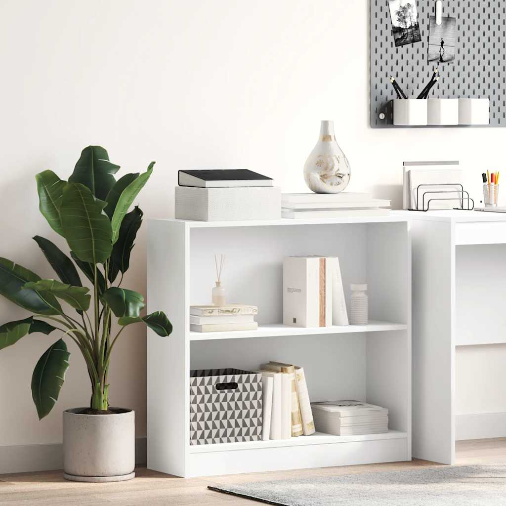 Βιβλιοθήκη Λευκή 80x24x75 εκ. από Τεχνητό Ξύλο - Pakobazaar