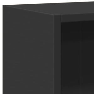 Βιβλιοθήκη Μαύρη 80 x 24 x 75 εκ. από Μοριοσανίδα - Pakobazaar