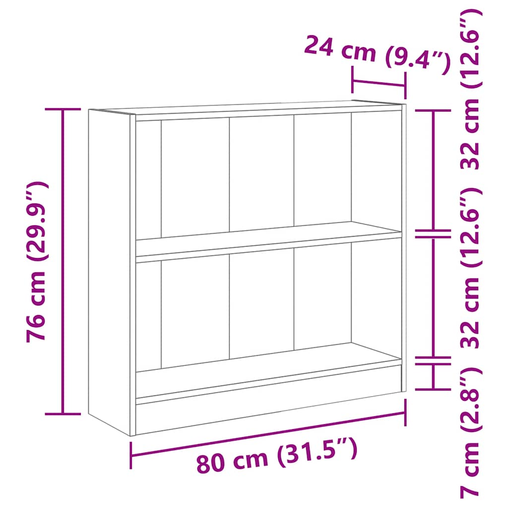 Βιβλιοθήκη Sonoma Δρυς 80 x 24 x 75 εκ. από Τεχνητό Ξύλο - Pakobazaar