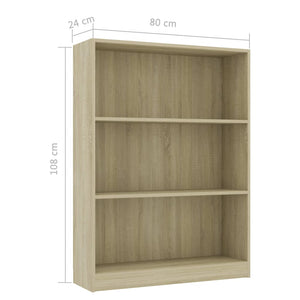 Βιβλιοθήκη Χρώμα Sonoma Δρυς 80 x 24 x 108 εκ. από Μοριοσανίδα