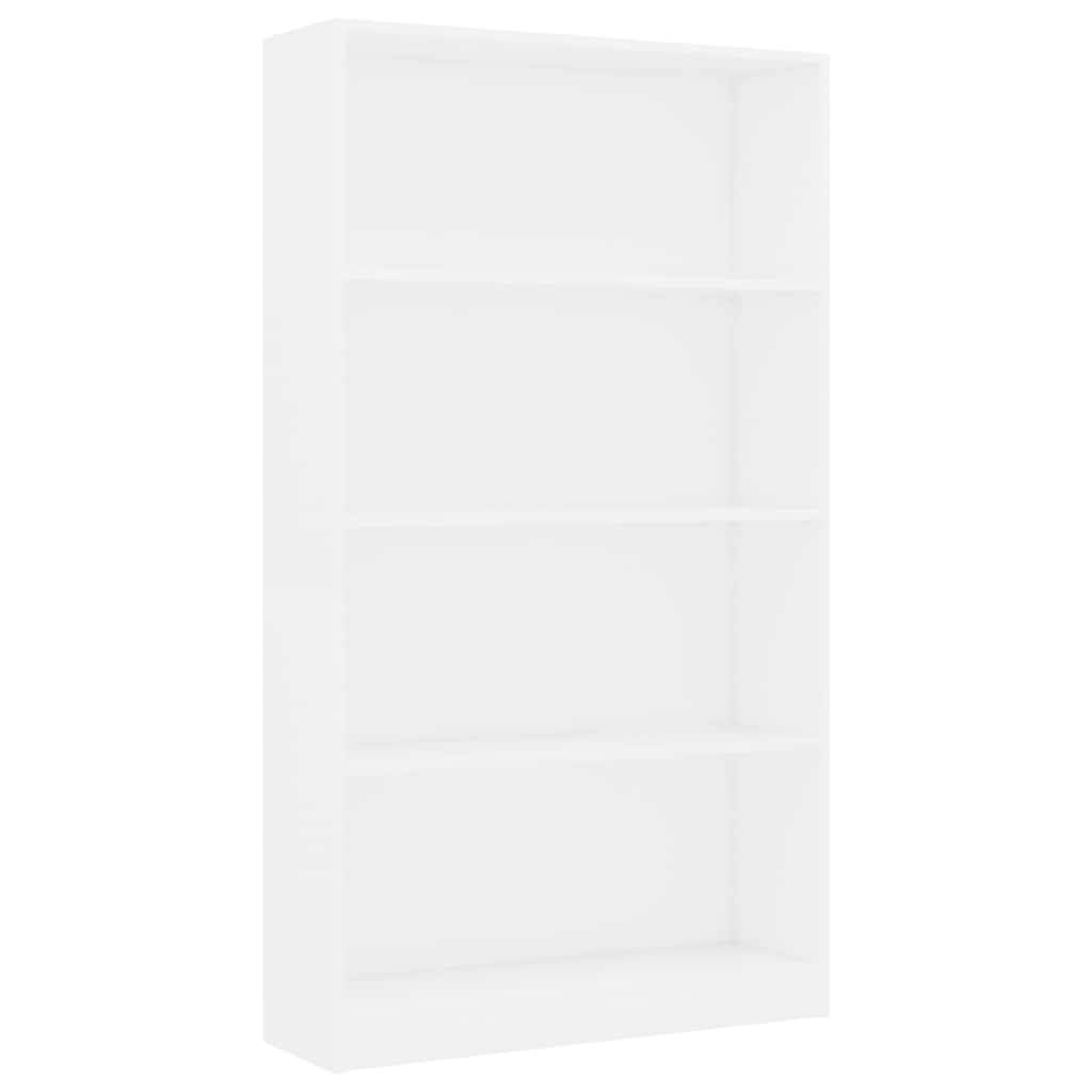Βιβλιοθήκη με 4 Ράφια Λευκή 80 x 24 x 142 εκ. από Επεξ. Ξύλο