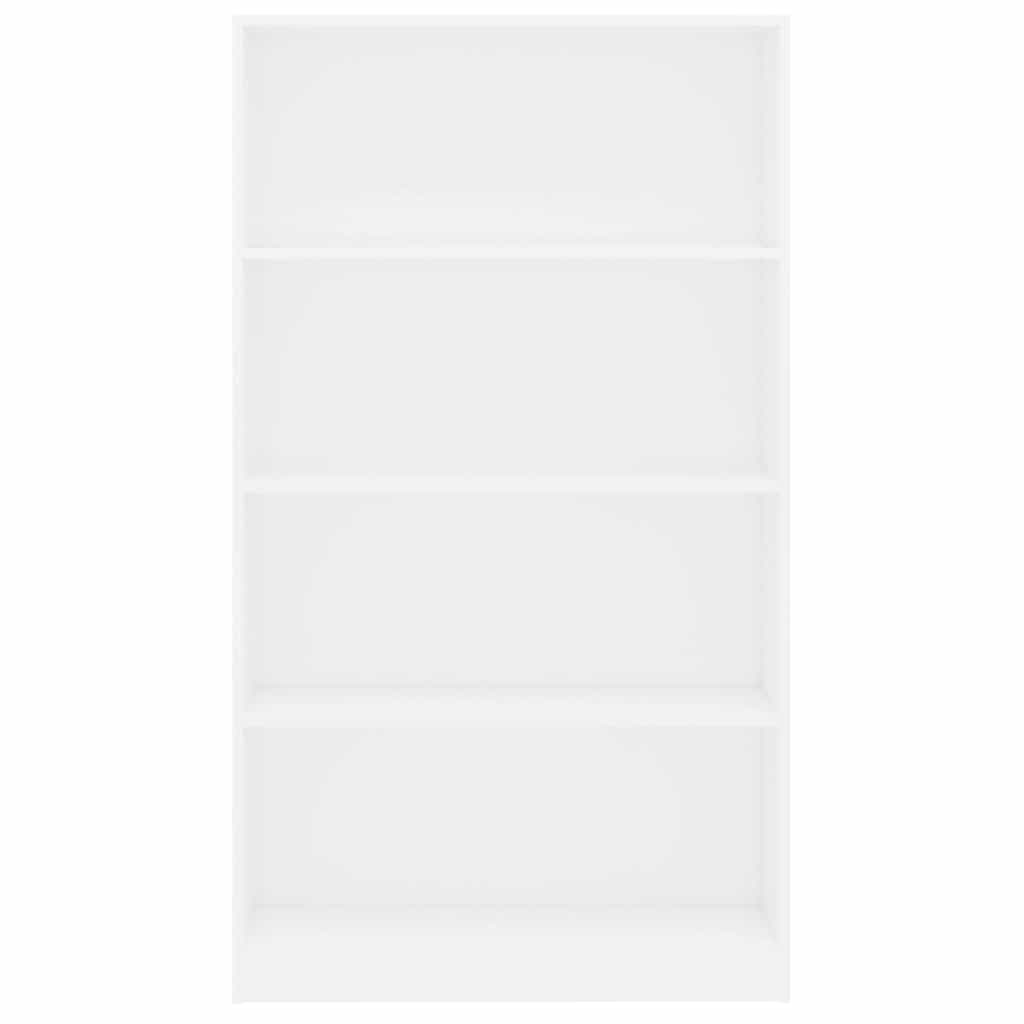 Βιβλιοθήκη με 4 Ράφια Λευκή 80 x 24 x 142 εκ. από Επεξ. Ξύλο