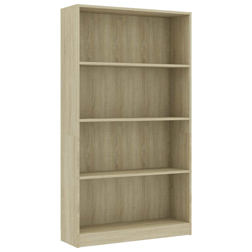 Βιβλιοθήκη με 4 Ράφια Sonoma Δρυς 80x24x142 εκ. Επεξ. Ξύλο